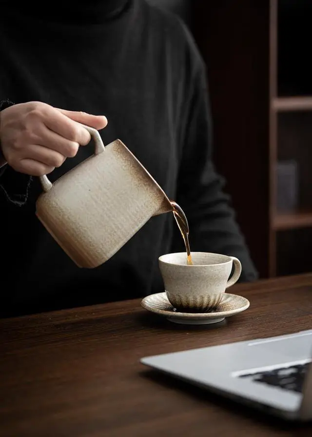 Alt view image 3 of 4 - Pour Over Coffee Maker,Ceramic Coffee Maker With 100 pcs V60 Paper Filter16oz/480ml Pour Over Coffee Dripper (Off White)