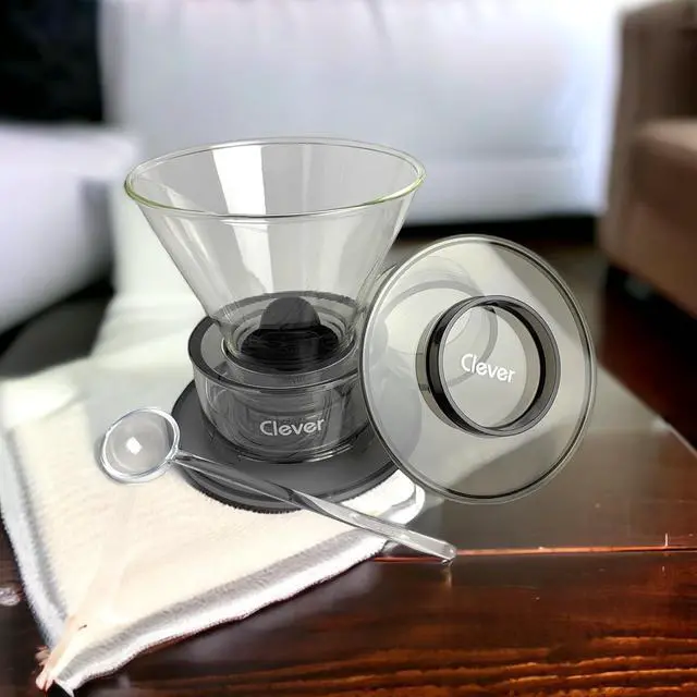 Alt view image 2 of 7 - Clever Coffee Dripper Glass Style Pour Over Coffee & Cold Brew Coffee Maker Hassle-Free Ways Make Manual, #4 18 Fl Oz.