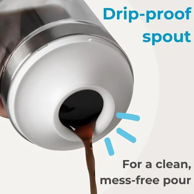 Alt view image 4 of 7 - Cold Brew Coffee Maker Set (Brewer & Carafe), Up to 12 Servings of Concentrate, Reusable Stainless Steel Dual Filter, Durable Borosilicate Glass & Spill-Proof Pouring Spout, 16.9 fl oz / 500ml