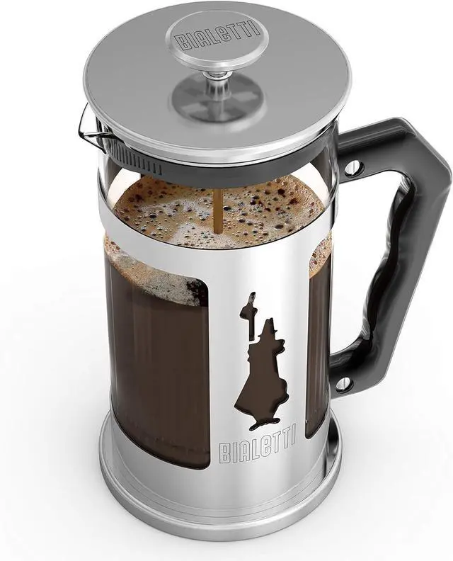 Alt view image 4 of 4 - Bialetti 6860 Preziosa Stainless Steel 3-Cup French Press Coffee Maker, Silver (06860)