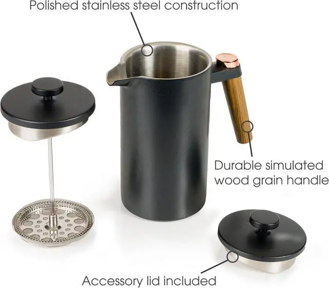 Alt view image 5 of 6 - Brod & Taylor Double-Wall French Press & Carafe, Stainless Steel