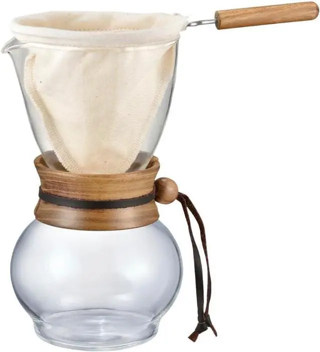 Main image of Hario Woodneck Drip Pot, 480ml, Acacia Wood