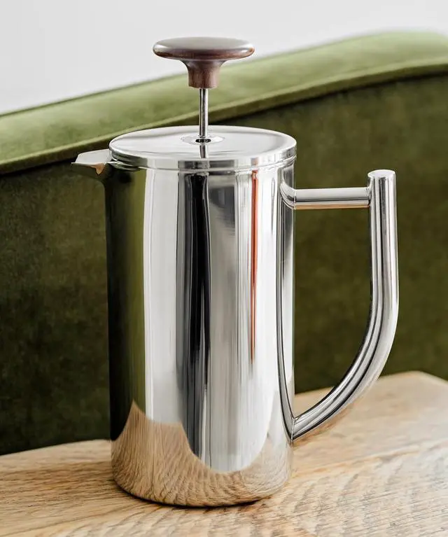 Main image of French Press Coffee Maker Aki - Premium Insulated Cafetiere - 3 Cup, 24oz / 680ml (Stainless Steel, Mirror Finish)