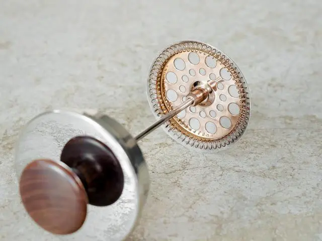 Alt view image 3 of 7 - French Press Coffee Maker Aki - Premium Insulated Cafetiere - 3 Cup, 24oz / 680ml (Stainless Steel, Mirror Finish)