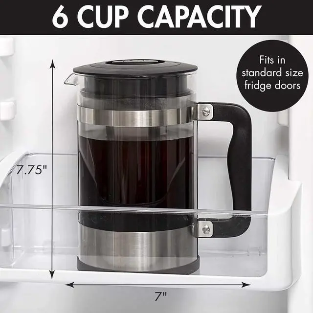 Alt view image 5 of 7 - Primula 2-in-1 Coffee Maker, Make French Press Coffee and Cold Brew Coffee in One Coffee Maker, Comfort Grip Handle, Durable Glass Carafe, Perfect 6 Cup Size