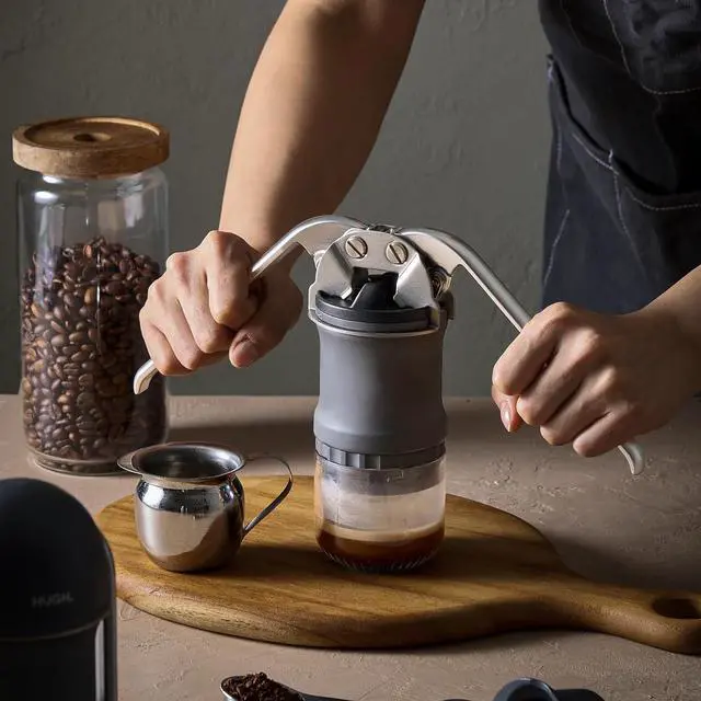Alt view image 2 of 6 - LEVERPRESSO V4 Portable Lever Espresso Maker  Manual Espresso Machine with 51mm Ridgeless Filter Basket, Double Shot, Non-Pressurized, Perfect for Camping & Travel  by HUGH (Pressurized Filter)