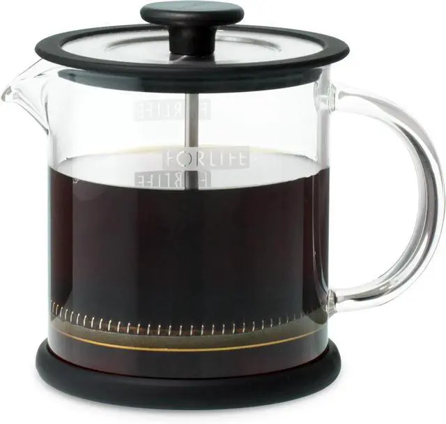 Main image of FORLIFE Cafe Style Glass Coffee/Tea Press, 16-Ounce, Black