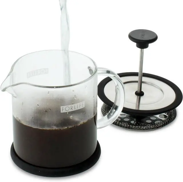 Alt view image 3 of 7 - FORLIFE Cafe Style Glass Coffee/Tea Press, 16-Ounce, Black