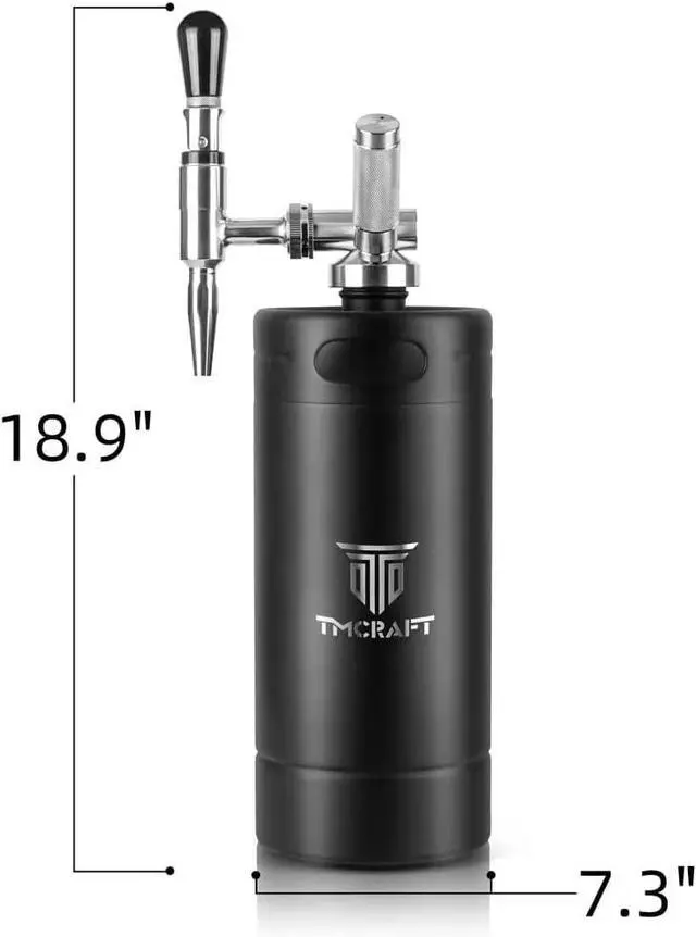 Alt view image 2 of 7 - TMCRAFT 128oz Nitro Cold Brew Coffee Maker, Home Brew Coffee Keg with Stainless Steel Stout Creamer Faucet & Pressure Relieving Valve