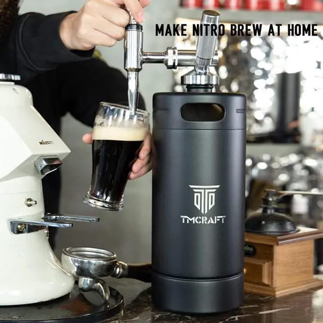 Alt view image 3 of 7 - TMCRAFT 128oz Nitro Cold Brew Coffee Maker, Home Brew Coffee Keg with Stainless Steel Stout Creamer Faucet & Pressure Relieving Valve