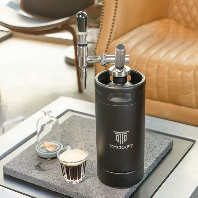 Alt view image 6 of 7 - TMCRAFT 128oz Nitro Cold Brew Coffee Maker, Home Brew Coffee Keg with Stainless Steel Stout Creamer Faucet & Pressure Relieving Valve