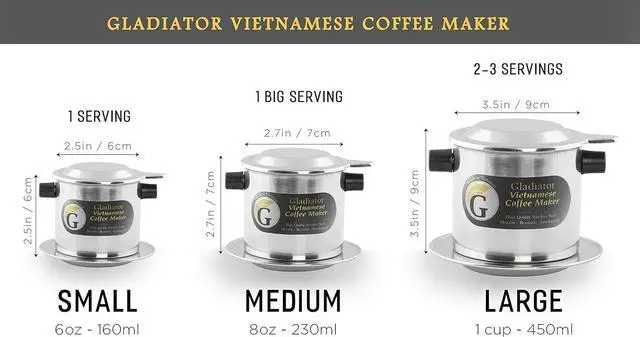 Alt view image 6 of 7 - Vietnamese Coffee Maker Filter Set | French Press Style Coffee Filters | Pour Over Coffee Dripper | Portable Coffee Makers | Reusable Coffee Press (Large 15oz)