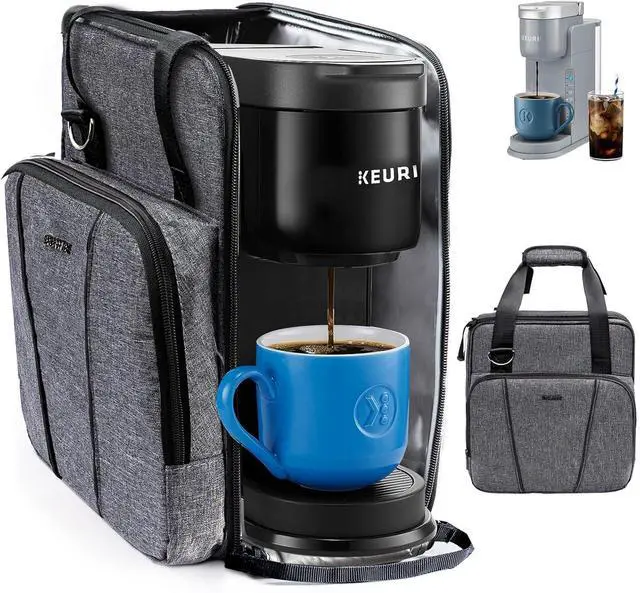 Main image of BAGSPRITE Coffee Maker Travel Bag Compatible with Keurig K-Express Coffee Maker, K-Iced Single Serve Coffee Brewer Carrying Case with Multiple Pockets for K-Cup Pods, Storage Bag With Shoulder Strap