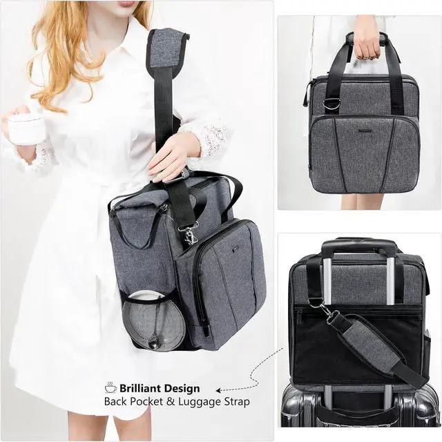 Alt view image 5 of 7 - BAGSPRITE Coffee Maker Travel Bag Compatible with Keurig K-Express Coffee Maker, K-Iced Single Serve Coffee Brewer Carrying Case with Multiple Pockets for K-Cup Pods, Storage Bag With Shoulder Strap