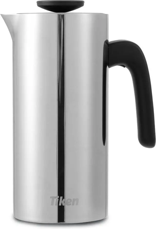 Main image of French Press Coffee Maker Stainless Steel Double-wall Vacuum Insulated Coffee Press Dishwasher Safe, 34Oz Silver