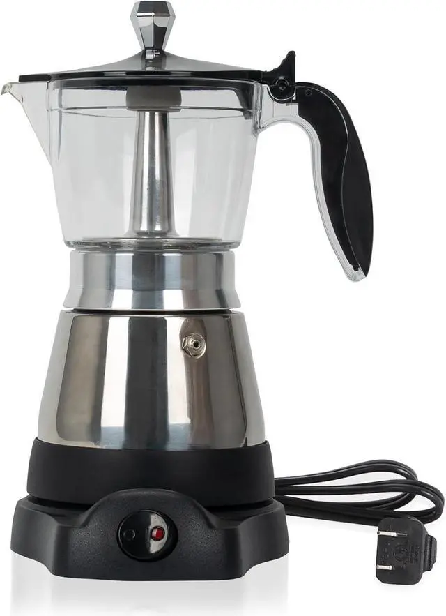 Main image of Cafeteras Electricas Modernas Moka Pot, Italian Coffee Espresso Machine, 6 Cup Cuban Coffee Maker with Detachable Base & Overheat Protection, Greca Electrica De Cafe Gift for Travel