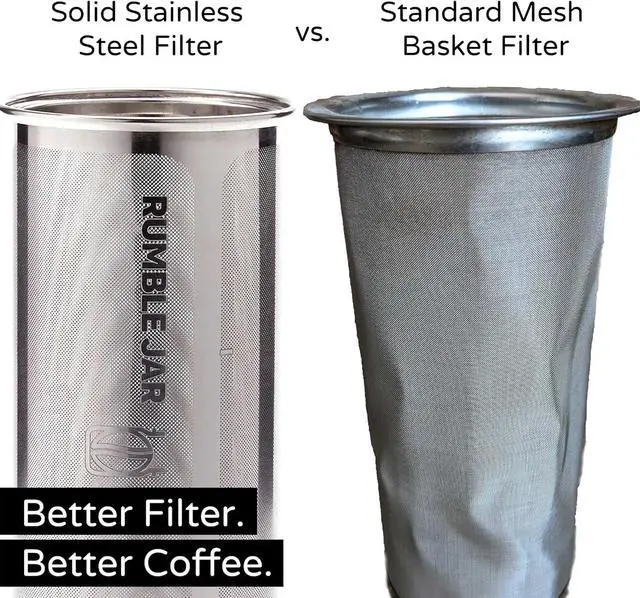 Alt view image 4 of 7 - Next-Gen Cold Brew Coffee Maker for Mason Jars - 200 Micron Filter Is Ideal for Coarse Grounds & Stronger Coffee - Includes Filter + 32oz Mason Jar