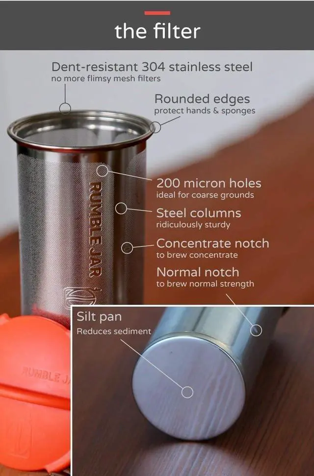 Alt view image 5 of 7 - Next-Gen Cold Brew Coffee Maker for Mason Jars - 200 Micron Filter Is Ideal for Coarse Grounds & Stronger Coffee - Includes Filter + 32oz Mason Jar