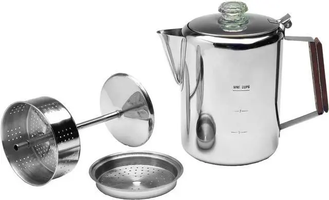 Alt view image 2 of 4 - Texsport 9 Cup Stainless Steel Percolator Coffee Maker for Outdoor Camping