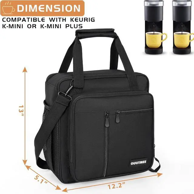 Alt view image 6 of 7 - Coffee Maker Carrying Bag Compatible with Keurig K-Mini or K-Mini Plus, Single Serve Coffee Brewer Portable Storage Bag with Extra Pockets, Storage Tote Case With Multiple Pockets for K-Cup