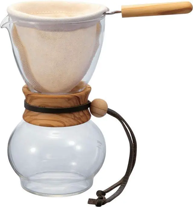 Main image of Hario Woodneck Drip Pot, 480ml, Olive Wood