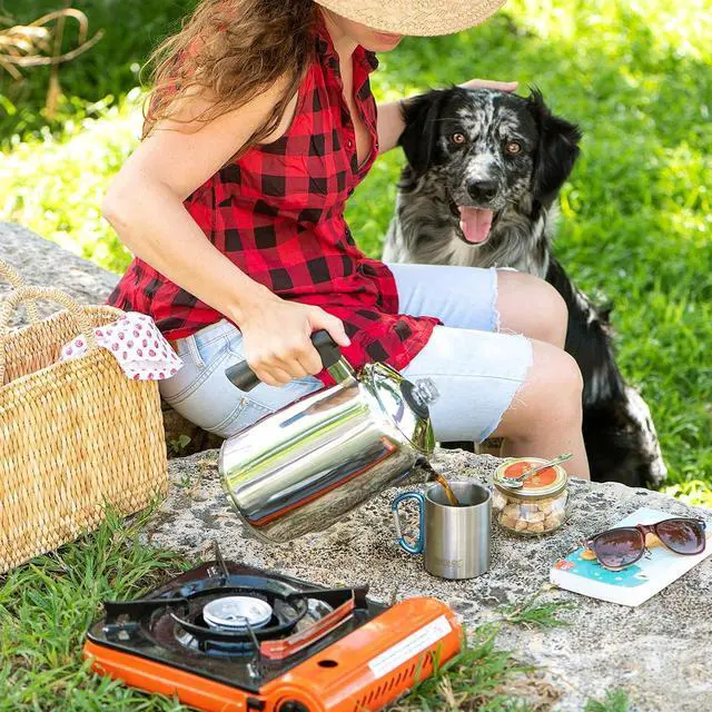 Alt view image 5 of 7 - Mixpresso Stainless Steel Stovetop Coffee Percolator, 52 oz Classic Percolator Coffee Pot, Excellent As Camping Pot, 12 Cup Stainless Steel Camping Coffee Makers, Cool-Touch Handle.