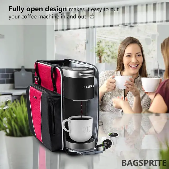 Alt view image 6 of 7 - BAGSPRITE Coffee Maker Travel Bag Compatible with Keurig K-Mini or K-Mini Plus, Single Serve Coffee Brewer Carrying Case with Multiple Pockets for K-Cup Pods, Storage Bag With Shoulder Strap