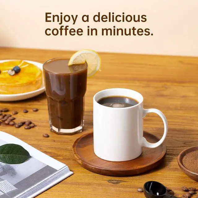 Alt view image 5 of 6 - Single serve one cup drip coffee maker 14 oz,with personal travel cup,auto shut off function,Reusable Filter,Black and Silver