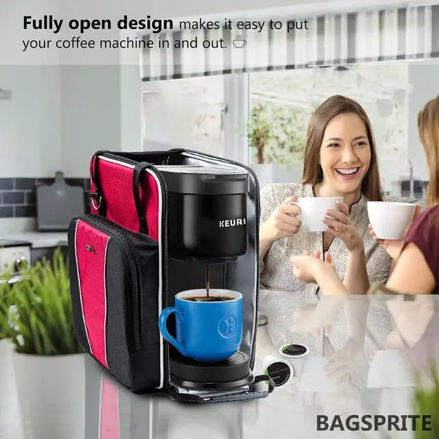 Alt view image 6 of 7 - BAGSPRITE Coffee Maker Travel Bag Compatible with Keurig K-Express Coffee Maker, K-Iced Single Serve Coffee Brewer Carrying Case with Multiple Pockets for K-Cup Pods, Storage Bag With Shoulder Strap