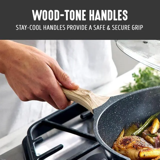 Alt view image 7 of 7 - GreenLife Nonstick 12 (5QT) All in One Deep Skillet Wok with Lid, PFAS-Free Non-Toxic Ceramic Multi-Purpose Pan, Induction, All Stovetop, Egg, Stir Fry, Saute, Stay Cool Handle, Granite Black