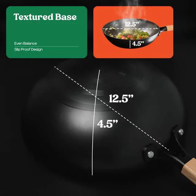 Alt view image 3 of 7 - ANGORA BRANDS Wok Pan for Kitchen - Versatile Cookware - Good for Stir Fry - Nonstick Frying Pan - by Rolka