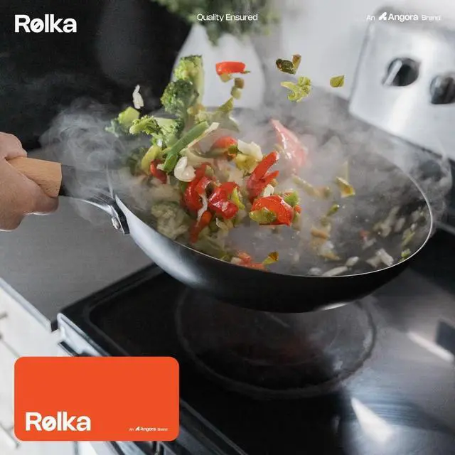 Alt view image 7 of 7 - ANGORA BRANDS Wok Pan for Kitchen - Versatile Cookware - Good for Stir Fry - Nonstick Frying Pan - by Rolka