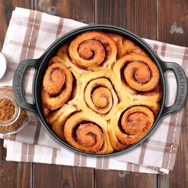 Alt view image 2 of 6 - Layhit 2 Sets Cast Iron Wok with Loop Handle 10 Inch Mini Wok Nonstick Coated Flat Bottom Stir Fry Pans Pre Seasoned No Chemical Grilling Suitable for Induction Electric Gas All Stoves, Black