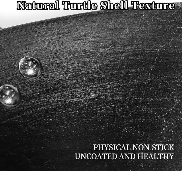 Alt view image 5 of 7 - WANGYUANJI 14.17-Inch Cast Iron Chinese Wok with Round Bottom & Glass Lid - Traditional Chinese Wok for Gas Stove and Open Flame Cooking