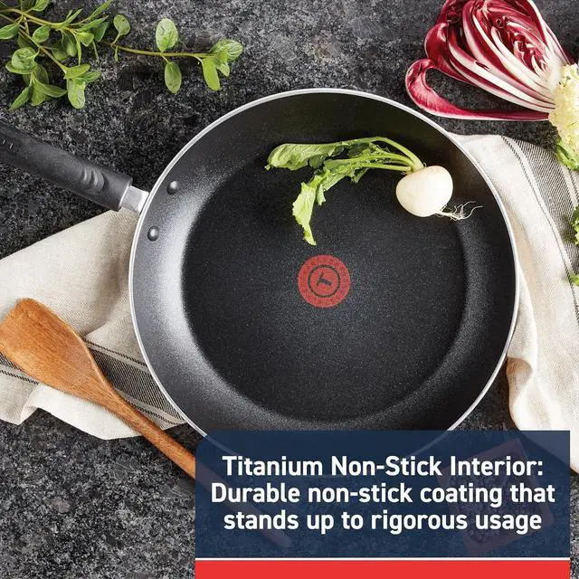 Alt view image 2 of 6 - T-fal Experience Non Stick Fry Pan w/Lid 10 Inch, Induction, Oven Broiler Safe 400F, Compatible with All Cooktops, Cookware, Deep Frying Pan, Cooking Skillet, Pots and Pans, Dishwasher Safe, Black
