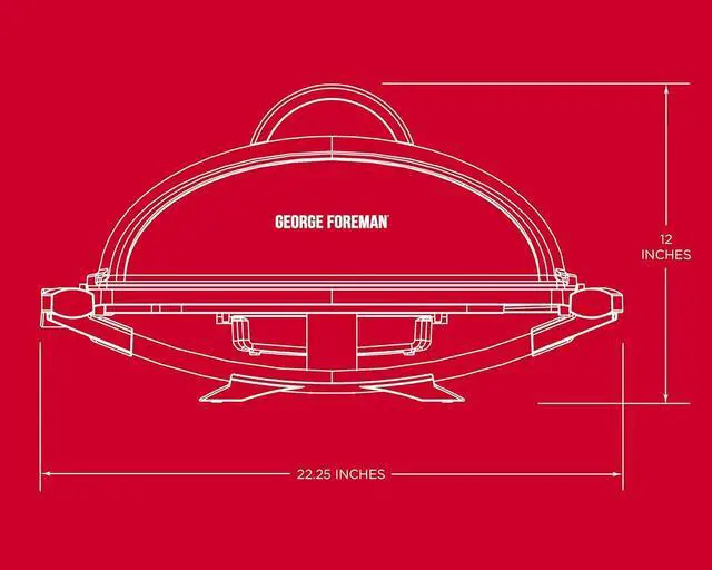 Alt view image 7 of 7 - George Foreman Indoor Outdoor Electric Grill, Non-Stick Grill Griddle Plate, Healthy Grilling Drip Tray Reduces Fat, Portable Barbeque