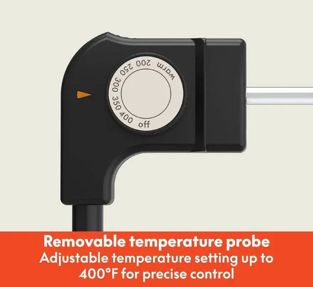 Alt view image 2 of 7 - bella 10" x 20" Electric Griddle with Warming Tray, EverGood Ceramic Nonstick Coating & Removable Temperature Probe, Dishwasher-Safe Drip Tray & Cool Touch Handles, 1500 Watt, Oatmilk