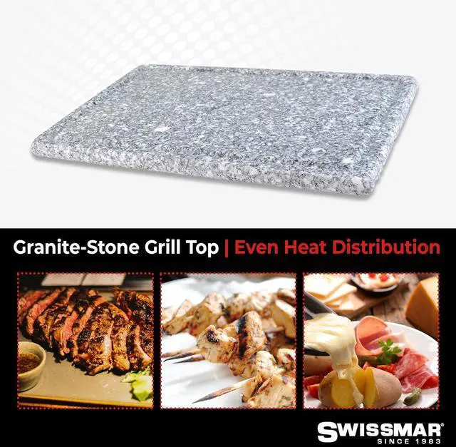 Alt view image 4 of 6 - Swissmar Classic 8-Person Raclette Party Grill - Indoor Electric Grill & Griller with Granite Stone Grill Plate - Red