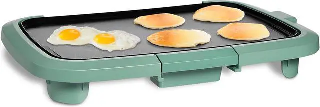 Main image of COOK WITH COLOR Electric Griddle 1200W, Nonstick Surface for Pancakes, Burgers, Eggs & More, Removable Temperature Control, Slide-Out Drip Tray, 10" x 16" Cooking Area, Dark Sage