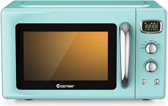 Main image of COSTWAY Retro Countertop Microwave Oven, 0.9Cu.ft, 900W Microwave Oven, with 5 Micro Power, Defrost & Auto Cooking Function, LED Display, Glass Turntable and Viewing Window, Child Lock