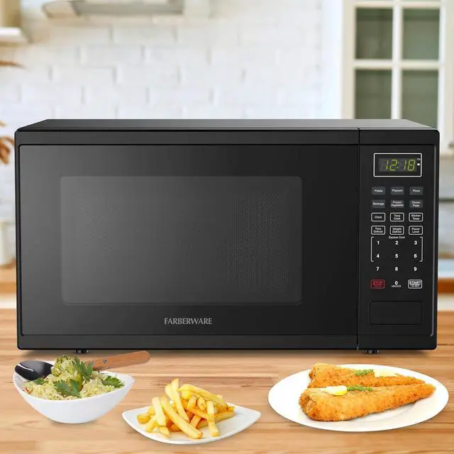 Alt view image 6 of 6 - Farberware 1.1 Cu. Ft. 1000-Watt Microwave Oven Digital Control, 10 Power Levels, One-Touch Cooking, Defrost, Child Safety Lock, Black