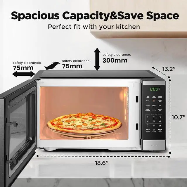 Alt view image 5 of 7 - BLACK+DECKER Countertop Microwave Oven 0.9 Cu Ft, 6 Auto Menus, Child Lock, Memory Function, 10 Power Levels, Easy One-Touch Start, Digital Panel, 900W