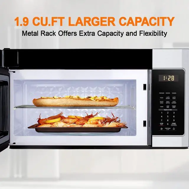 Alt view image 5 of 6 - GASLAND 30 Inch Over the Range Microwave Oven, 1.9 Cu.ft. Above Stove Microwave, 11 Power Levels, One Touch Cooking, 400 CFM,1000W, LED, Turntable, Sensor Cook, Over Stove Microwave, Stainless Steel