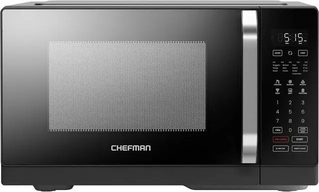 Main image of Chefman MicroCrisp Countertop Microwave Oven and Convection Oven, with Integrated Crisper, Guided Touchscreen Interface, 10 Power Levels, Mute Function, and Eco Mode, 1800W and 0.8 Cu. Ft. - Black