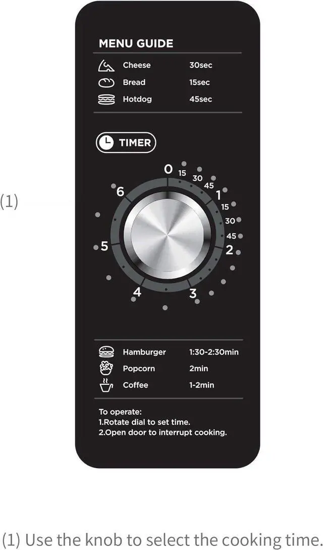 Alt view image 3 of 7 - Midea Equipment 1025F0A Countertop Commercial Microwave Oven with Dial, 1000W, Stainless Steel.9 CuFt