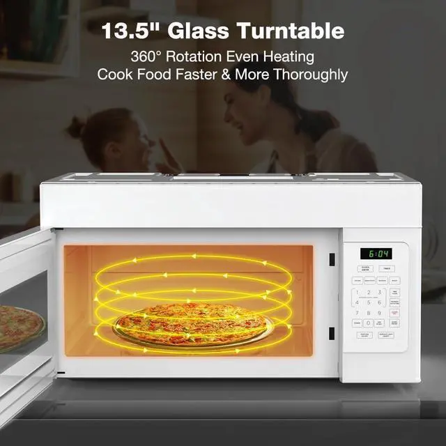 Alt view image 6 of 7 - ThermoMate 30" Over-the-Range Microwave Oven with 1.7 Cu. Ft. Capacity, 1000 Cooking Watts, One-Touch Cooking Options, 300 CFM, LED Lighting, White