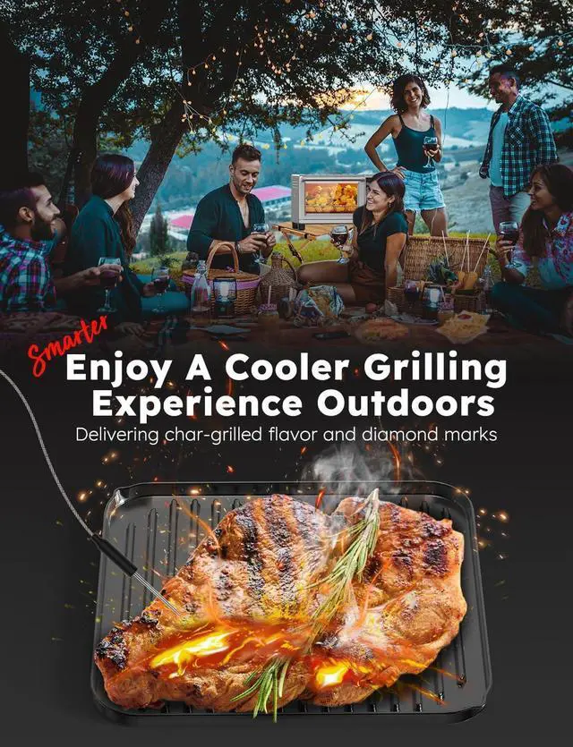 Alt view image 5 of 7 - Nuwave Bravo XL Pro Air Fryer Toaster Oven with Grill Combo, 2025 New Ultra-Fast Convection System, 35% Crispier, 2X More Even, 142 Presets, 50-500F, Smarter Probe, PFAS Free, 30QT, Stainless Steel