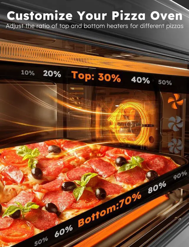 Alt view image 6 of 7 - Nuwave Bravo XL Pro Air Fryer Toaster Oven with Grill Combo, 2025 New Ultra-Fast Convection System, 35% Crispier, 2X More Even, 142 Presets, 50-500F, Smarter Probe, PFAS Free, 30QT, Stainless Steel