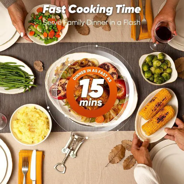 Alt view image 6 of 7 - Nuwave Bravo Pro Convection Air Fryer Toaster Oven Combo, 2025 New and Improved, 10-in-1, 50°-450°F Temp Controls, Quick & Even Crisp Technology, 21Qt Capacity, Cozy Blue, PFAS Free