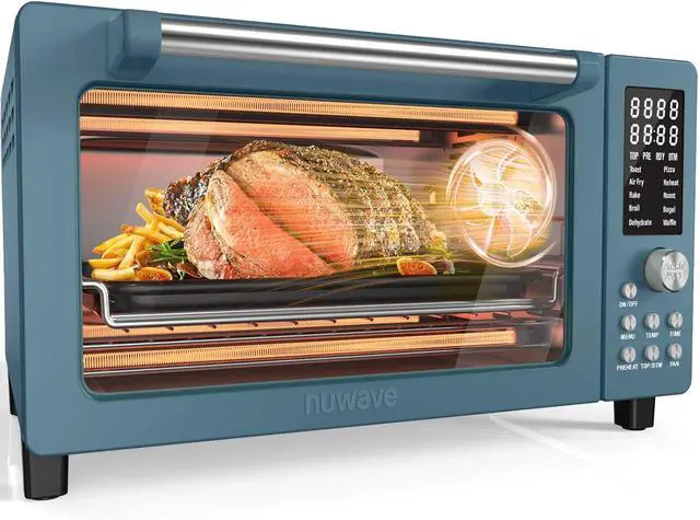 Main image of Nuwave Bravo Pro Smart Air Fryer Toaster Oven Combo, Airfryer Convection Oven Countertop, 10-in-1 Functions with Quicker & Even Crisp Technology, 1800W, 50-450°F, PFAS-Free, 21QT, Cozy Blue